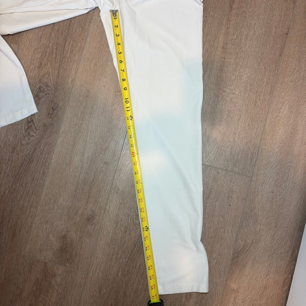 Eileen Fisher Womens White Stretch Crepe Slim Ankle Pants Size M Elastic Waist - Picture 8 of 9